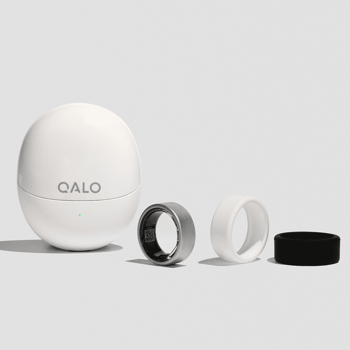 Unisex QRNT Matte Silver Smart Ring Size 08