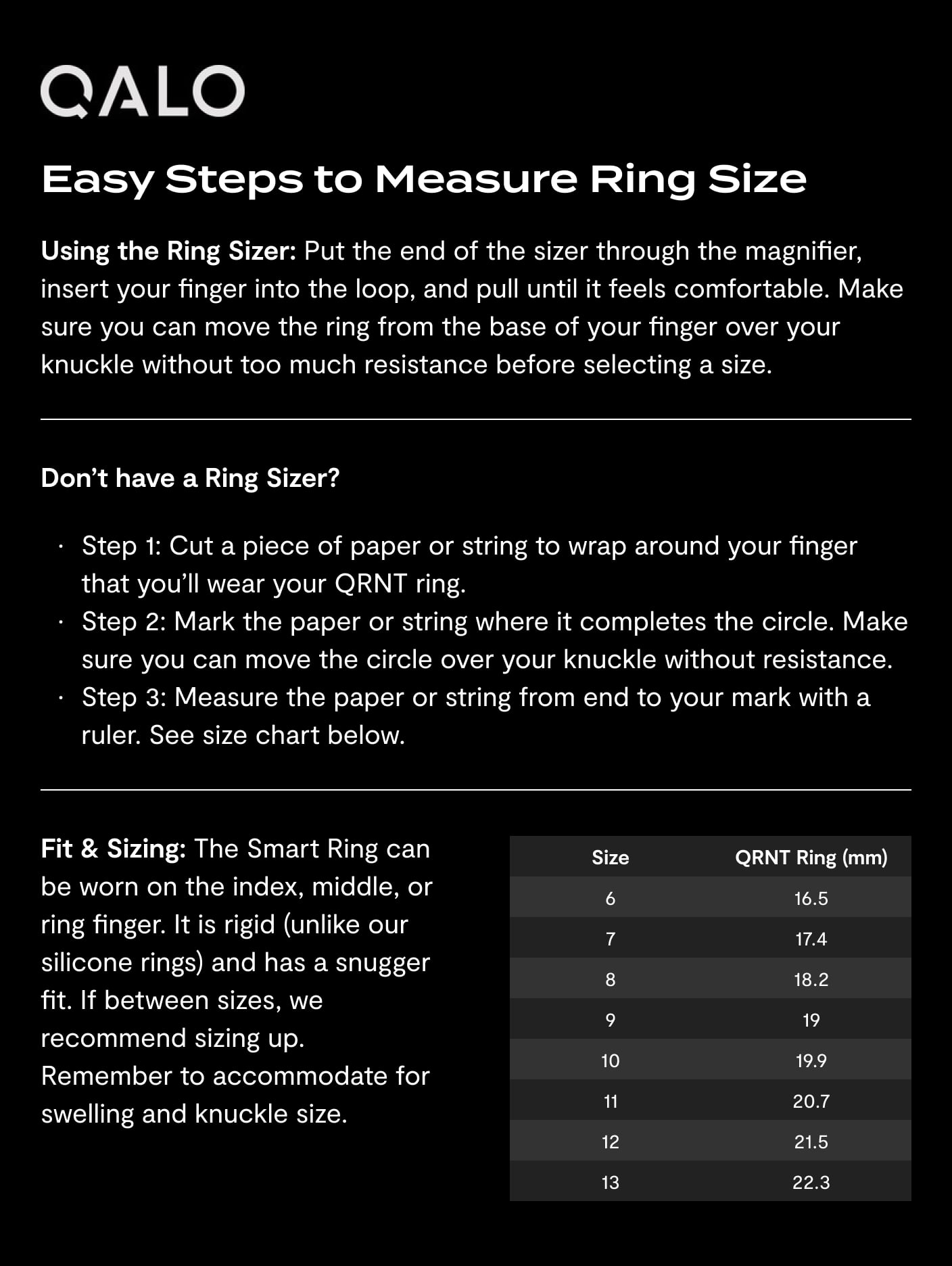 Unisex QRNT Matte Silver Smart Ring Size 08