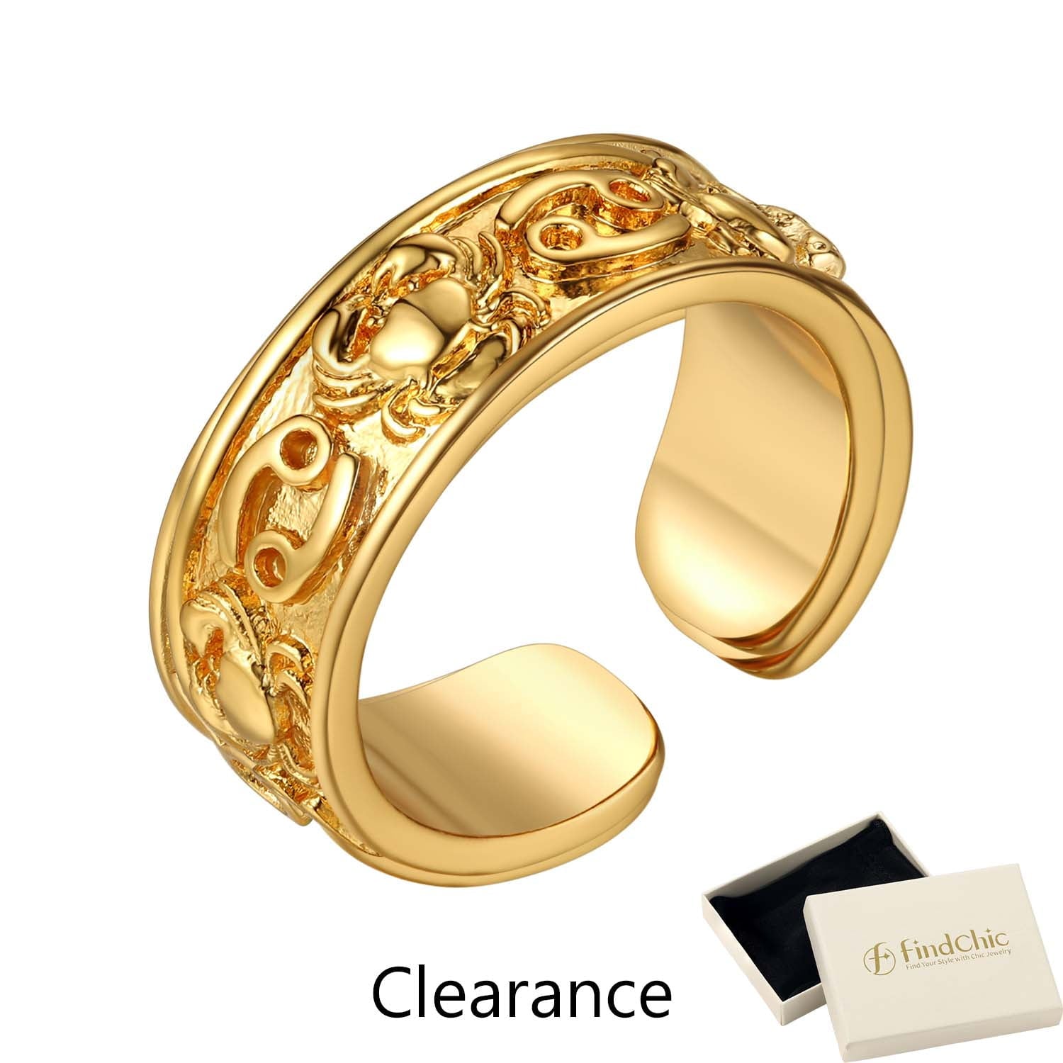 FindChic Gold Plated Initial M Rings for Women - Personalized Engraved Open Signet Statement Ring for Her Mom Gift, Chic Party Jewelry
