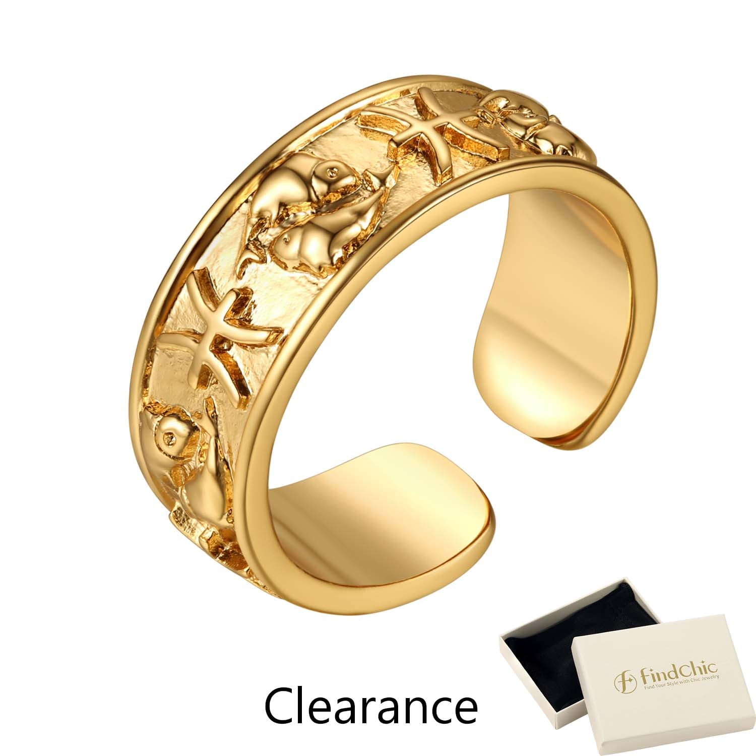 FindChic Gold Plated Initial M Rings for Women - Personalized Engraved Open Signet Statement Ring for Her Mom Gift, Chic Party Jewelry