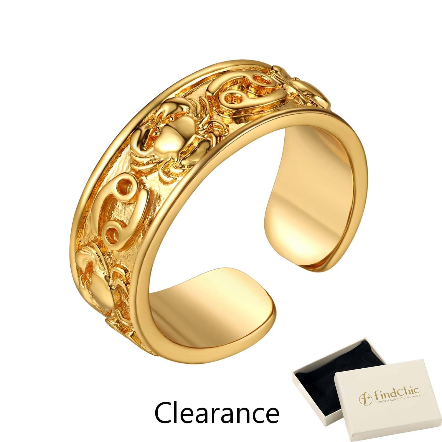 FindChic Gold Plated Initial M Rings for Women - Personalized Engraved Open Signet Statement Ring for Her Mom Gift, Chic Party Jewelry