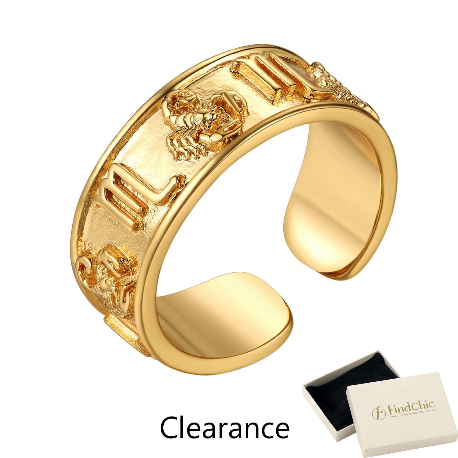 FindChic Gold Plated Initial M Rings for Women - Personalized Engraved Open Signet Statement Ring for Her Mom Gift, Chic Party Jewelry