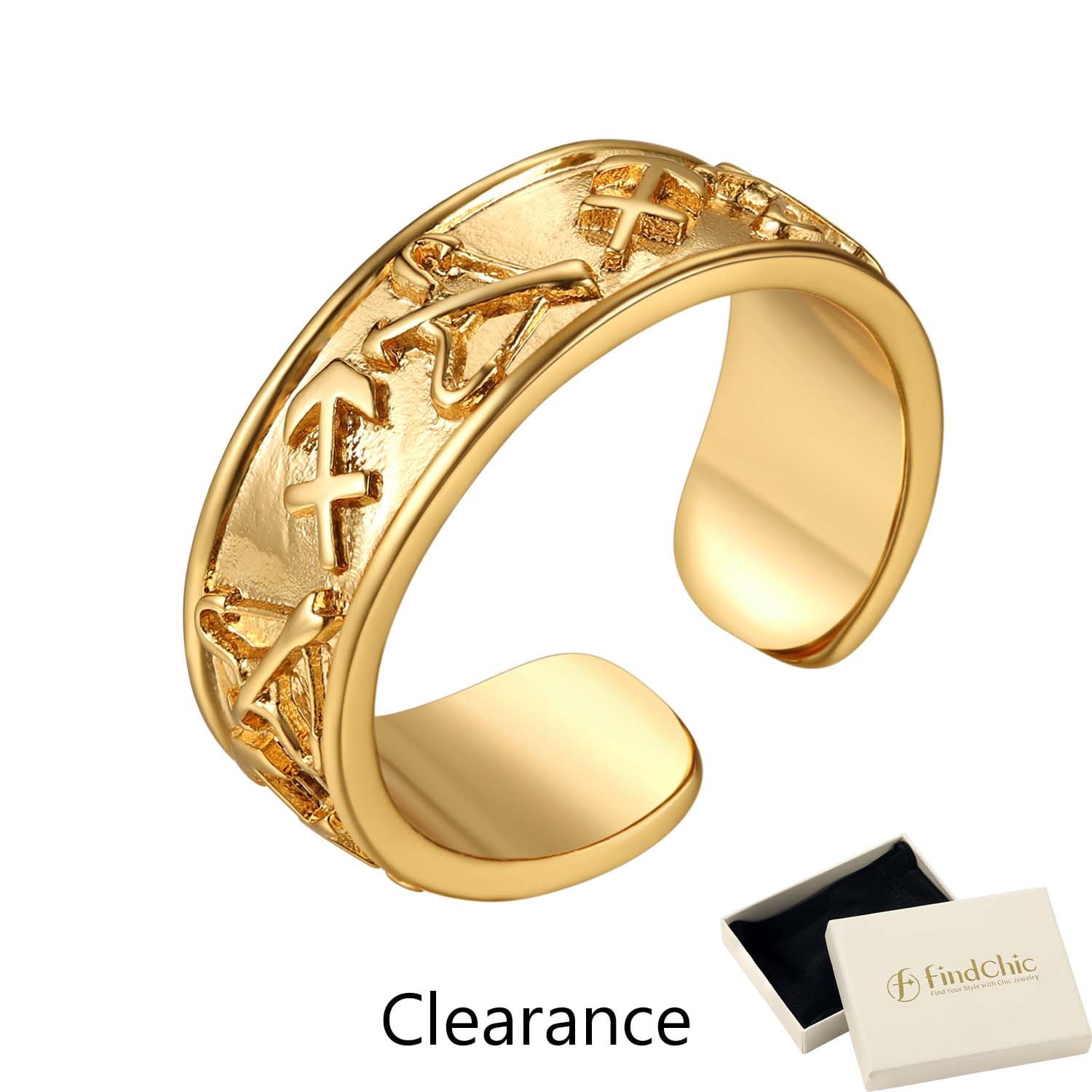 FindChic Gold Plated Initial M Rings for Women - Personalized Engraved Open Signet Statement Ring for Her Mom Gift, Chic Party Jewelry