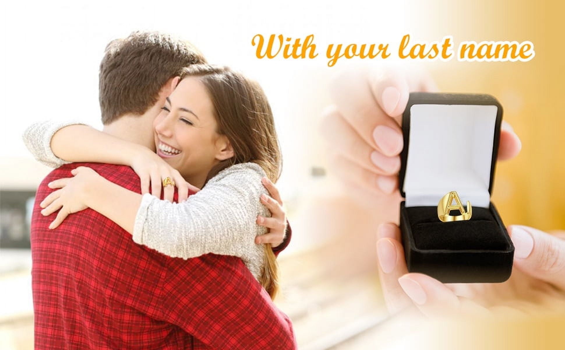 FindChic Gold Plated Initial M Rings for Women - Personalized Engraved Open Signet Statement Ring for Her Mom Gift, Chic Party Jewelry